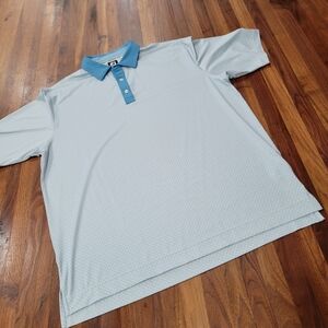 Footjoy Golf 3 Button Placket Polo Logo on Back Embroidered Sleeve XL